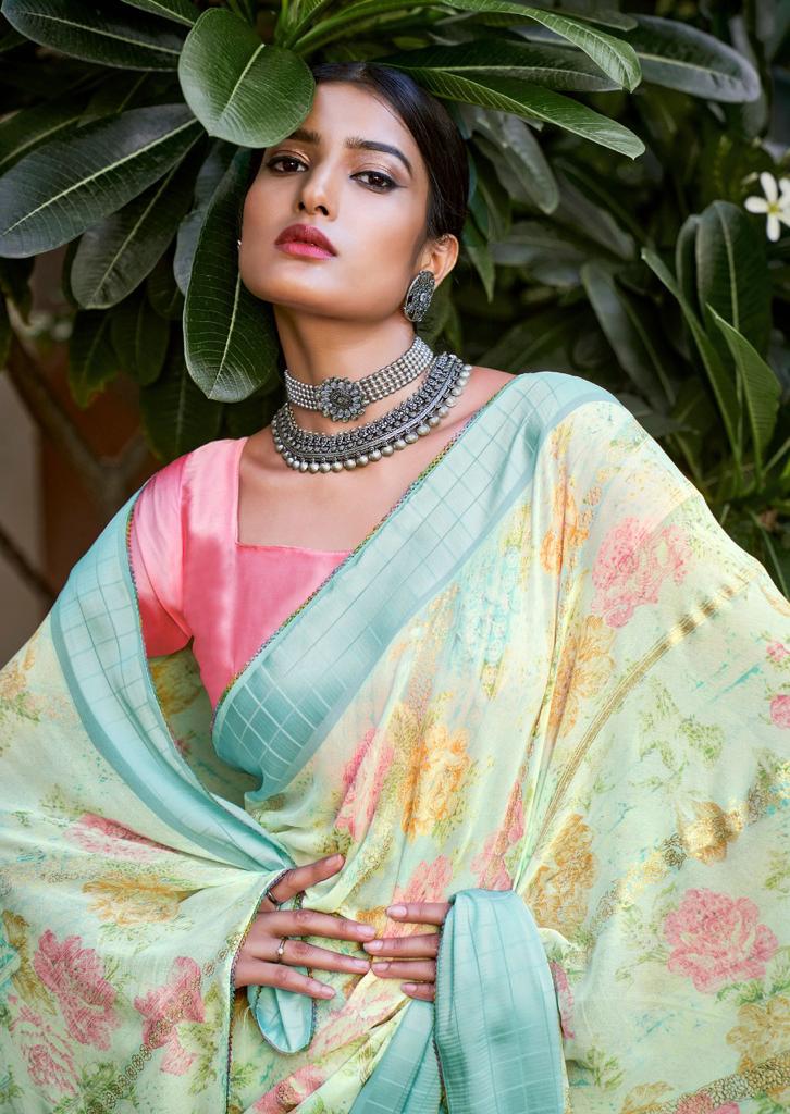 Kashvi Tanvi Fancy Chiffon Printed Ethnic Wear Designer Saree Collection